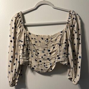 wilfred polka dot puff sleep smoked blouse